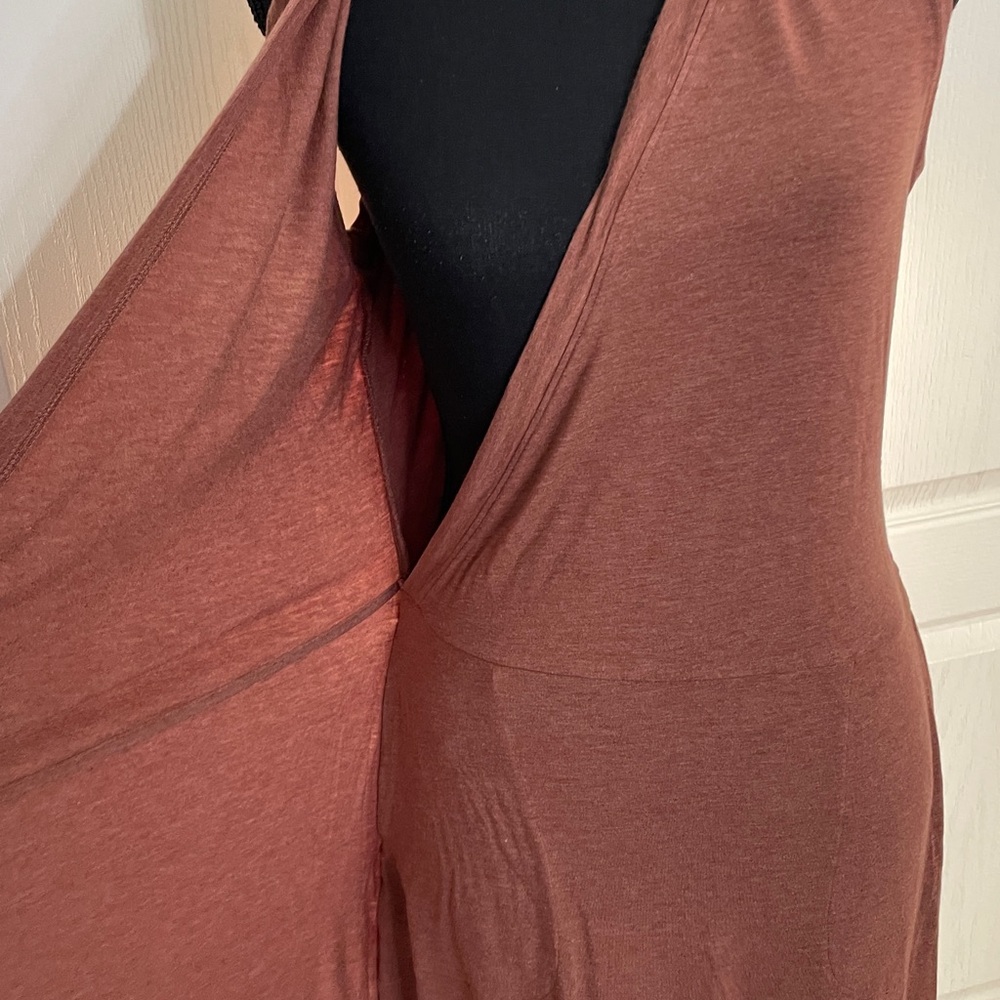 PRANA dress mock wrap Foundation terra stretchy cotton mix jersey M - Picture 10 of 12